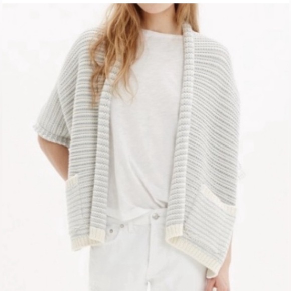 Madewell Short Sleeve Cardigan Sweater- Size Small- Cardigan Knit - Open - heavy - Picture 1 of 10